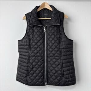 Marc New York Andrew Marc Quilted Black Vest Full Zipper Womens Sz XL